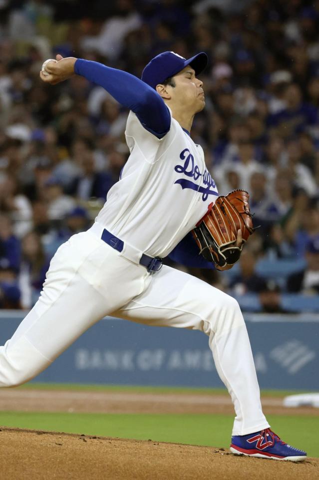 ガーディアンズ戦に先発で今季初登板した大谷（共同）