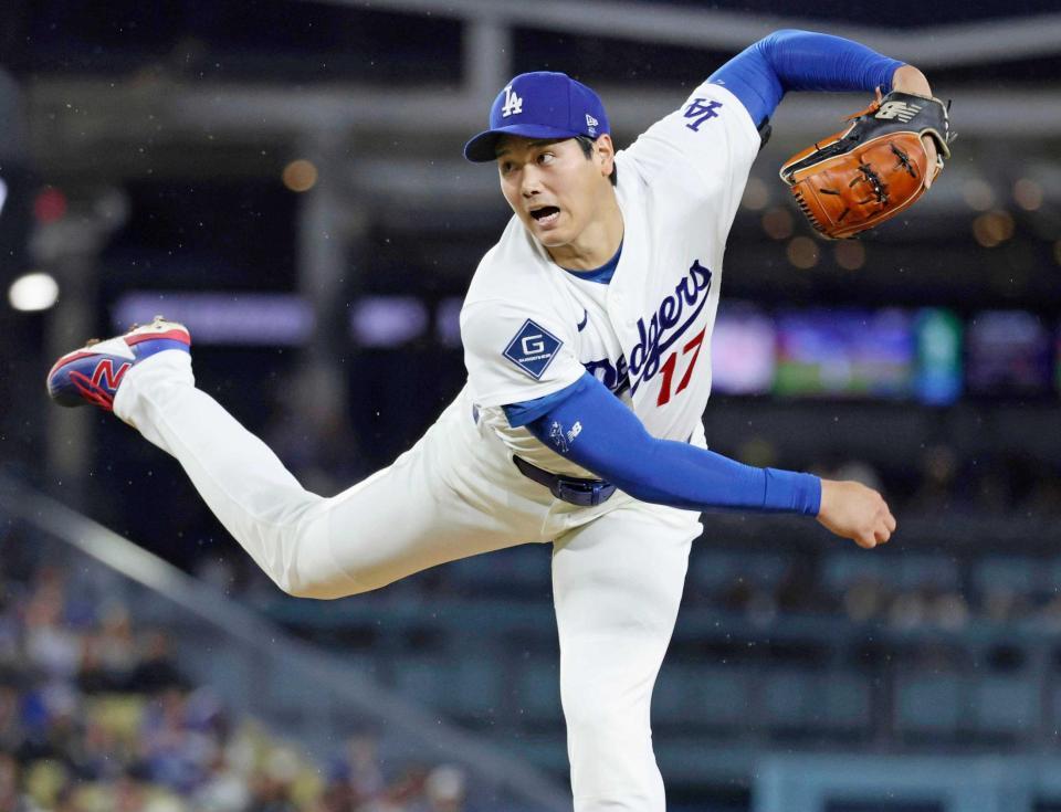 　今季初先発で６回を無失点に抑えたドジャース・大谷（共同）