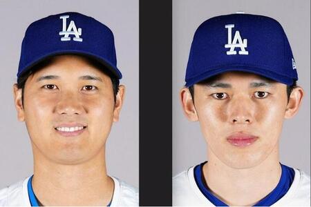 大谷翔平（左）と佐々木朗希
