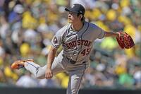 先発し、６回途中を３安打無失点でメジャー初勝利を挙げた今井（提供・共同通信社）