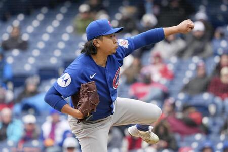 　ガーディアンズとのダブルヘッダー第２試合に先発したカブス・今永。５回０／３を３安打１失点で勝敗は付かなかった＝クリーブランド（共同）