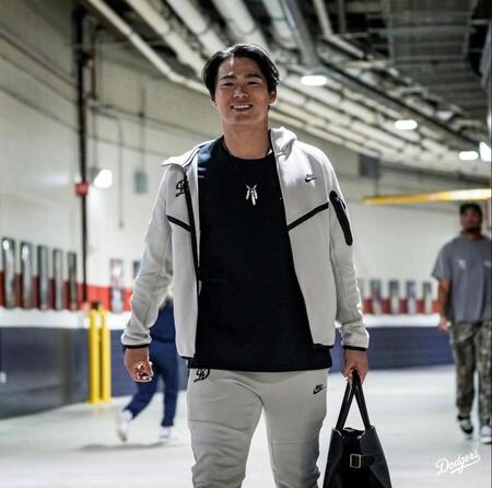 トロントへ向かうドジャースナイン（ロサンゼルス・ドジャース提供）