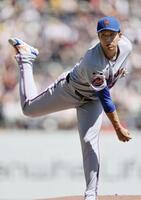 　ジャイアンツ戦に先発し、５回２／３を２失点だったメッツ・千賀。勝敗は付かなかった＝サンフランシスコ（共同）