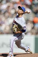 　ジャイアンツ戦に先発し、５回２／３を２失点だったメッツ・千賀。勝敗は付かなかった＝サンフランシスコ（共同）