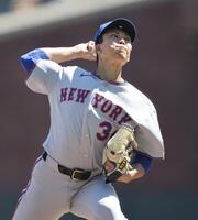 　ジャイアンツ戦に先発したメッツ・千賀＝サンフランシスコ（共同）