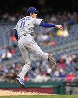 　ナショナルズ戦に先発したドジャース・佐々木＝ワシントン（共同）