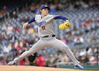 　ナショナルズ戦に先発したドジャース・佐々木＝ワシントン（共同）