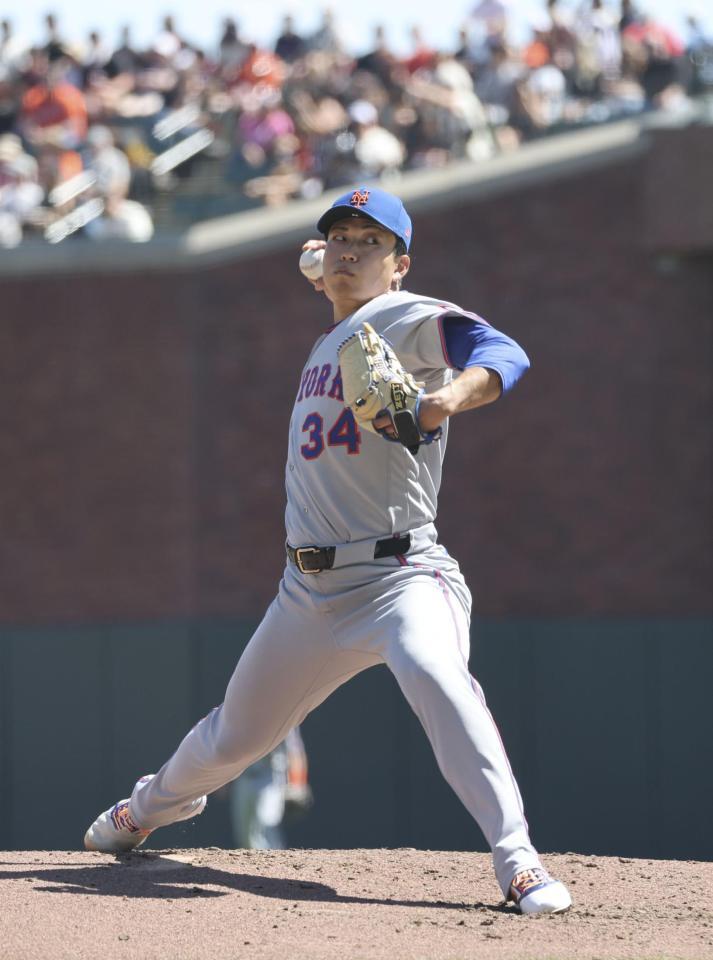 　ジャイアンツ戦に先発したメッツ・千賀＝サンフランシスコ（共同）