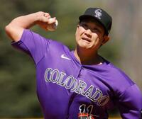 　６回１失点で今季初勝利を挙げたロッキーズ・菅野（ゲッティ＝共同）