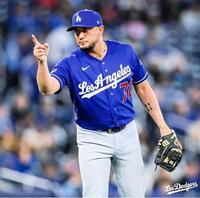 ９回から登板したロハス（ロサンゼルス・ドジャース提供）