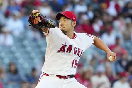 　ブレーブス戦に先発登板したエンゼルス・菊池＝アナハイム（共同）