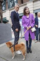 銅像除幕式に出席したイチローさんと妻の弓子さん（共同）