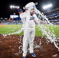 サヨナラ本塁打を放ったマックス・マンシー（ロサンゼルス・ドジャース提供）