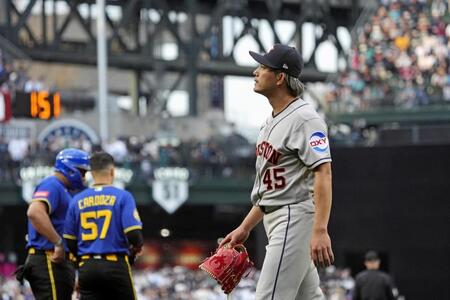 １回途中、降板する今井（共同）