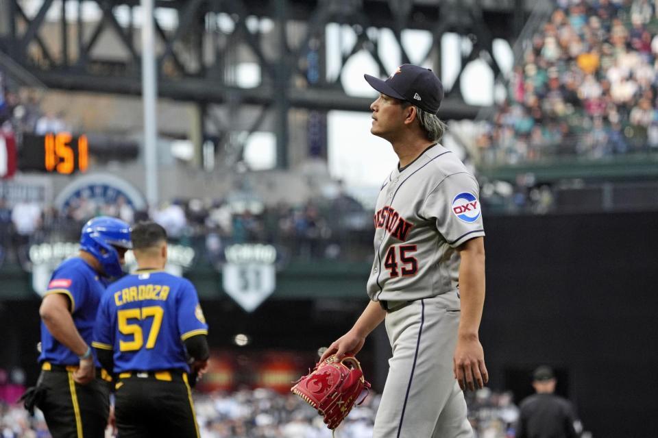 １回途中、降板する今井（共同）