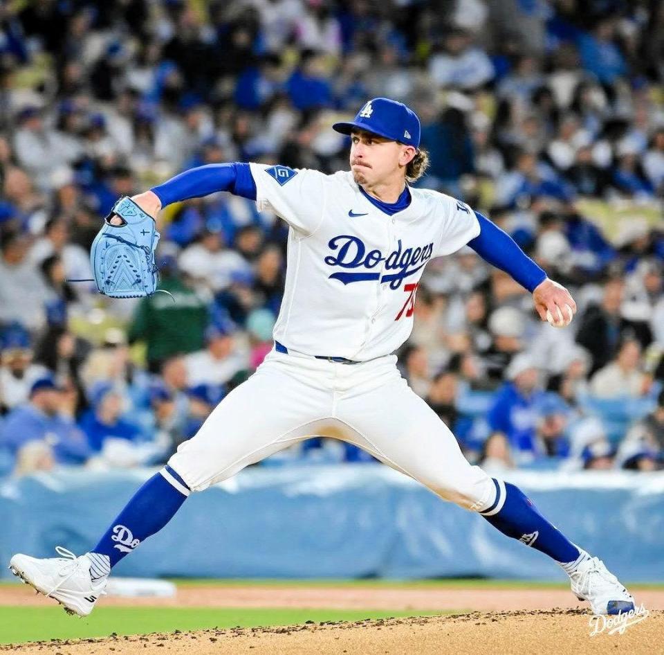 　８回無失点の好投で２勝目を挙げたロブレスキー（ロサンゼルス・ドジャース提供）