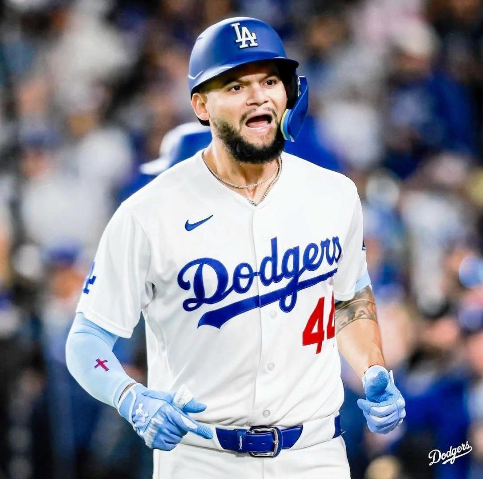 ３回、５号３ランを放ったパヘズ（ロサンゼルス・ドジャース提供）