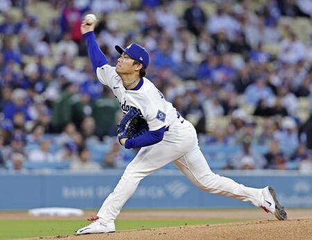 　メッツ戦に先発したドジャース・山本（共同）