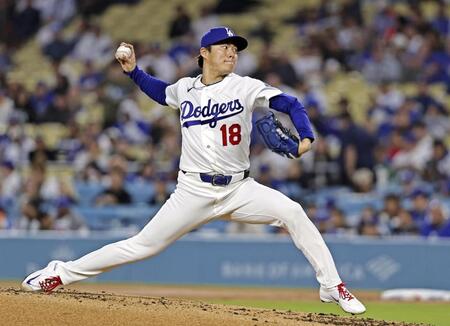 　メッツ戦に先発したドジャース・山本（共同）
