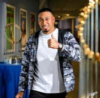 　　球場入りするディアス（ロサンゼルス・ドジャース提供）