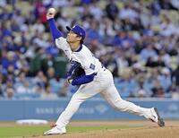 　メッツ戦に先発したドジャース・山本（共同）