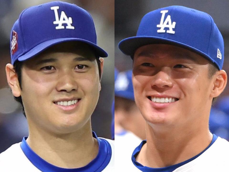 ドジャース・大谷翔平（左）と山本由伸