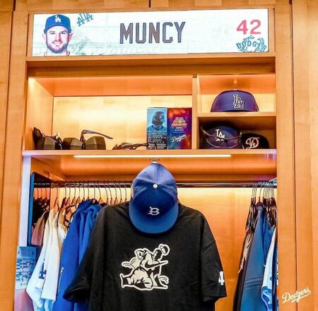 　公開されたマンシーのロッカー（ロサンゼルス・ドジャース提供）