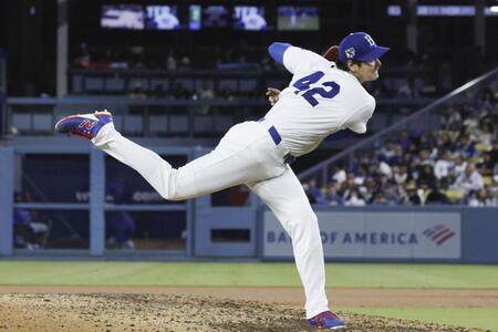 メッツ戦に先発登板し、６回２安打１失点で２勝目を挙げ大谷。５年ぶりに投手専念での出場となった（共同）