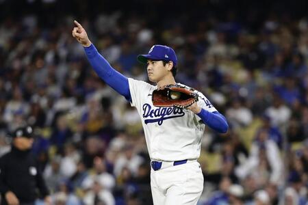 メッツ戦に先発登板し、６回２安打１失点で２勝目を挙げた大谷。５年ぶりに投手専念での出場となった（共同）