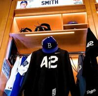 　公開されたスミスのロッカー（ロサンゼルス・ドジャース提供）