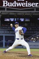 メッツ戦に先発登板し、６回２安打１失点で２勝目を挙げた大谷。５年ぶりに投手専念での出場となった（共同）