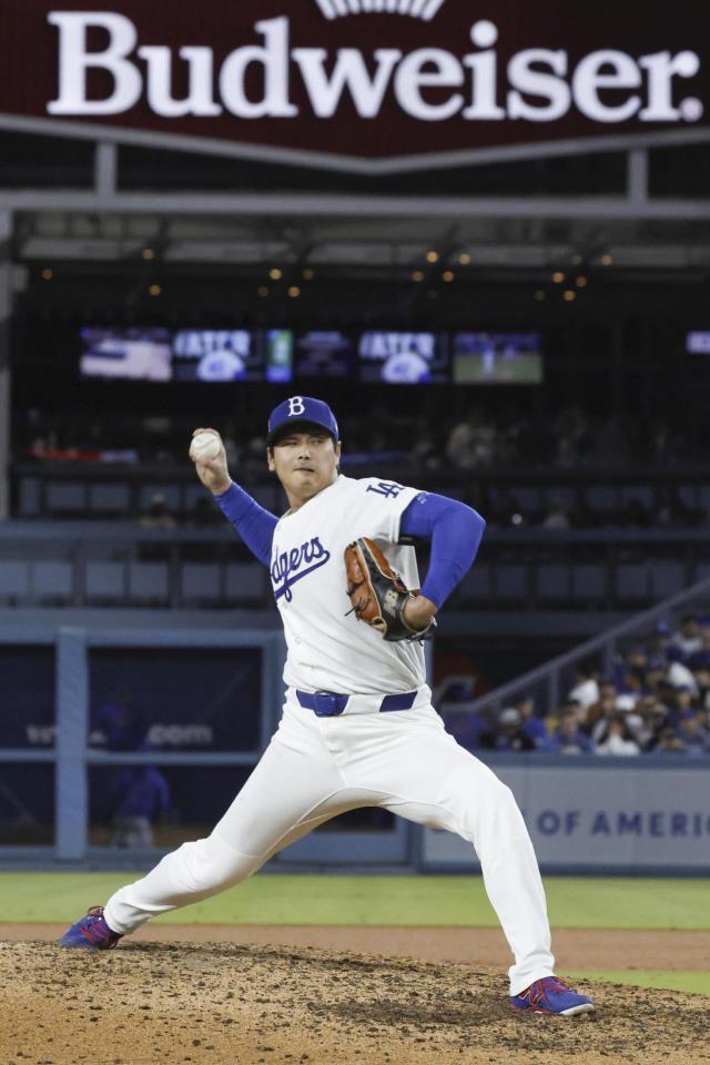 メッツ戦に先発登板し、６回２安打１失点で２勝目を挙げた大谷。５年ぶりに投手専念での出場となった（共同）