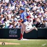 メジャー初安打を放ったライアン・ウォード（ロサンゼルス・ドジャース提供）