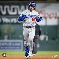 今季２度目となる１試合２本塁打を記録したラッシング(ロサンゼルス・ドジャース提供）