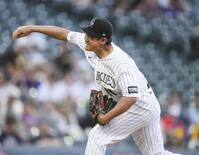 　パドレス戦に先発したロッキーズ・菅野＝デンバー（ＡＰ＝共同）