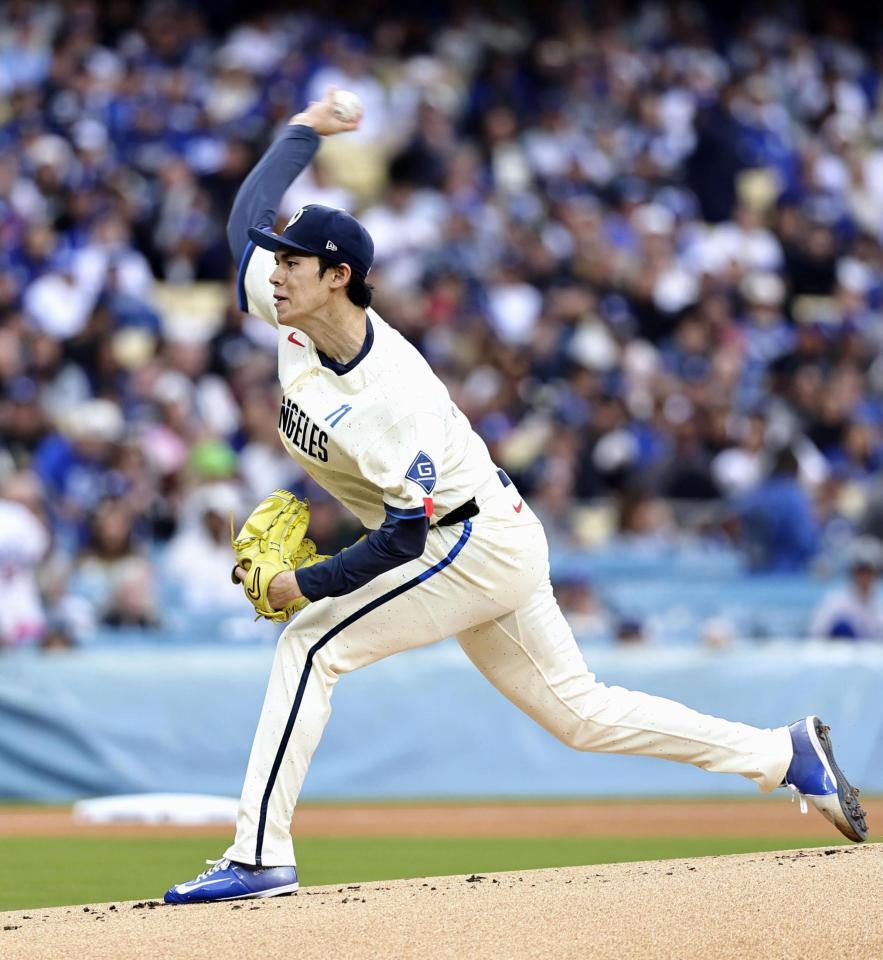 　カブス戦に先発した佐々木（共同）