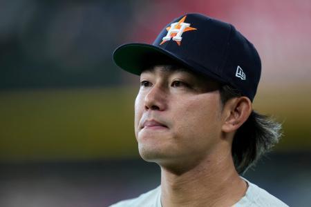 　アストロズの今井達也＝１５日、ヒューストン（ＡＰ＝共同）