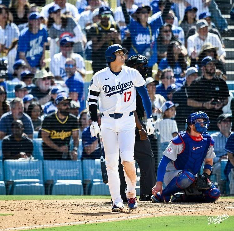 ７回、６号ソロを放った大谷（ロサンゼルス・ドジャース提供）