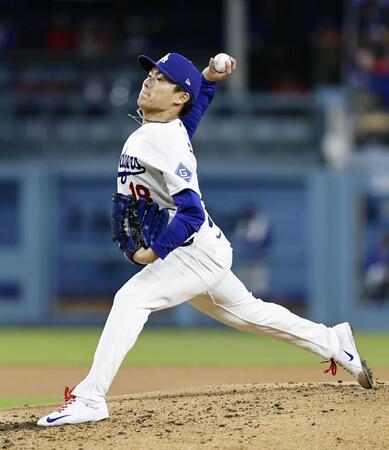 マーリンズ戦に先発した山本（共同）