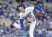マーリンズ戦に先発登板した大谷＝ロサンゼルス（共同）