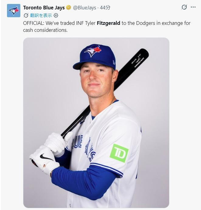 トロント・ブルージェイズのＸ（旧Ｔｗｉｔｔｅｒ）＠ＢｌｕｅＪａｙｓより