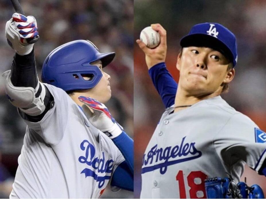 （左から）大谷翔平と山本由伸