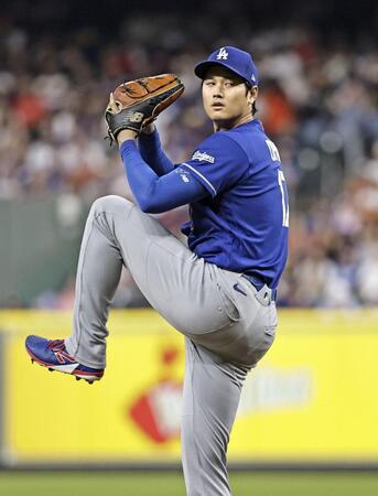 　アストロズ戦に先発登板したドジャース・大谷。７回を４安打２失点と好投したが２敗目を喫した＝ヒューストン（共同）