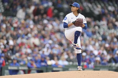 先発し、６回１失点、１０奪三振の好投で４勝目を挙げた今永（ゲッティ＝共同）
