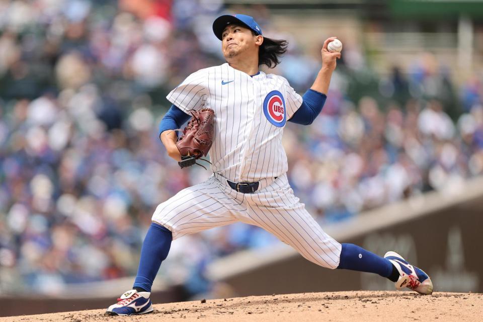 先発し、６回１失点、１０奪三振の好投で４勝目を挙げた今永（ゲッティ＝共同）