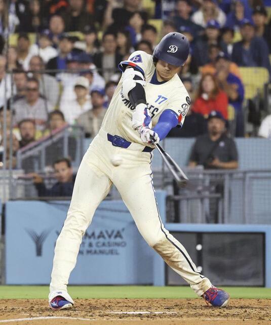 大谷翔平　第４打席粘って粘って左前打