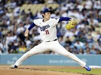 　ジャイアンツ戦に先発したドジャース・佐々木＝ロサンゼルス（共同）