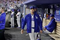 　ジャイアンツ戦で先発メンバーから外れたドジャース・大谷＝ロサンゼルス（共同）