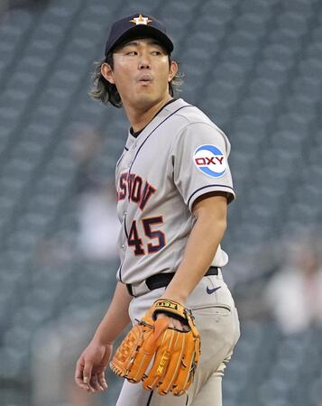 　ツインズ戦の２回、本塁打を打たれたアストロズ・今井＝ミネアポリス（ＡＰ＝共同）