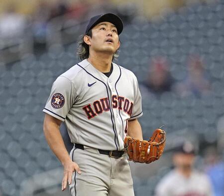 　ツインズ戦の２回、本塁打を打たれたアストロズ・今井＝ミネアポリス（ＡＰ＝共同）